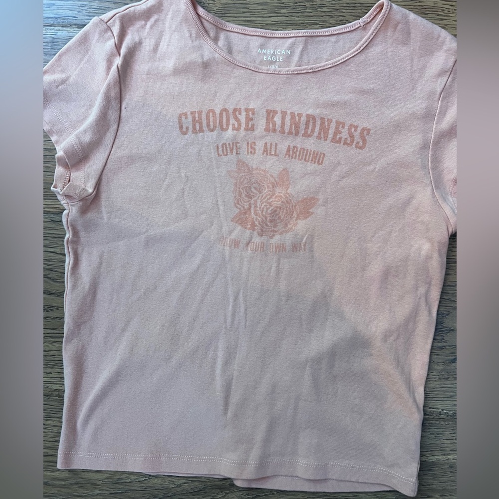American Eagle Kindness Tee Large Baby Tee Large
